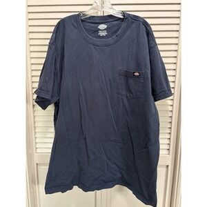 Dickies Blue Logo Crew Neck Short Sleeve T-Shirt Size 3XLT Cotton‎ Work Outdoor
